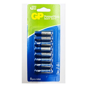 GP Heavy Duty Battery Size AAA R03 1.5V  8pcs pack