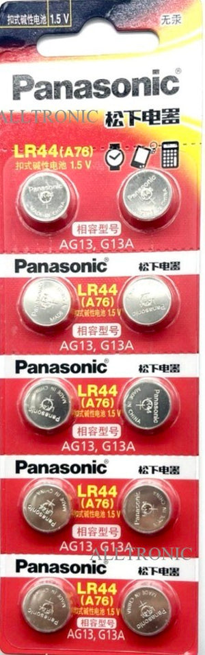 Panasonic LR44 Alkaline Button Battery  / LR44 / AG13 / G13A 1.5V Button Cell Battery