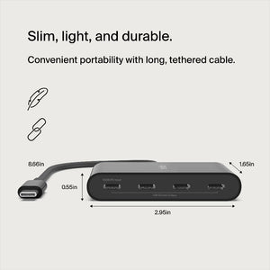 Belkin USB C  Type C to 4 Port USB C Hub Supports up to 10GBPS AVC018BTBK