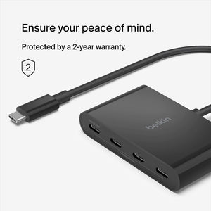 Belkin USB C  Type C to 4 Port USB C Hub Supports up to 10GBPS AVC018BTBK