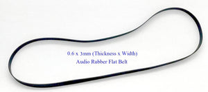 Audio Turntable Belt / Rubber Flat Belt / Belt 0.6x3mm ( I x W) for Cassette / Turntable /CD / DVD