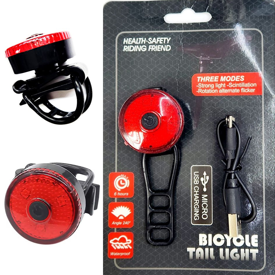 Bicycle Tail Lamp Headlight Waterpproof LED warning Light 400Lux Rechargeable Safety Bicycle Light