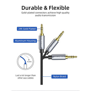 Premium 3.5mm Audio Extension Cable 3Meter / Male/Female Aluminum Aux Audio Extension Nylon Braided - Cabletime