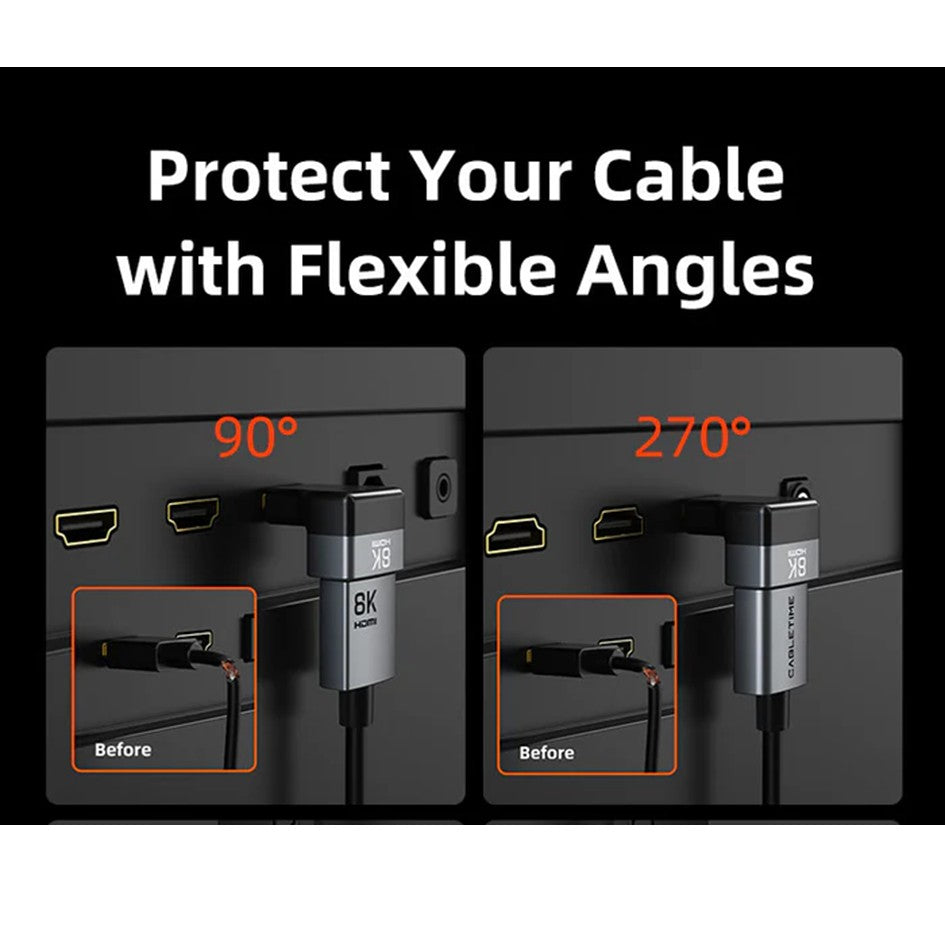 Adaptor / Connector HDMI Male / Female 8kK HDMI 2.1 90 Degree / 270 Degree