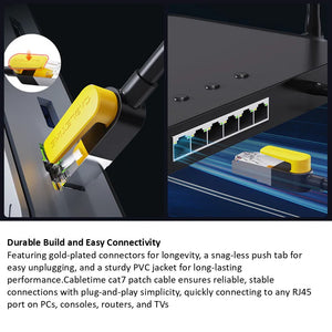 10Gbps Cat7 1M / 2M /3M /5M /10M 15M 20M Ethernet Patch Cable Cabletime CAT 7
