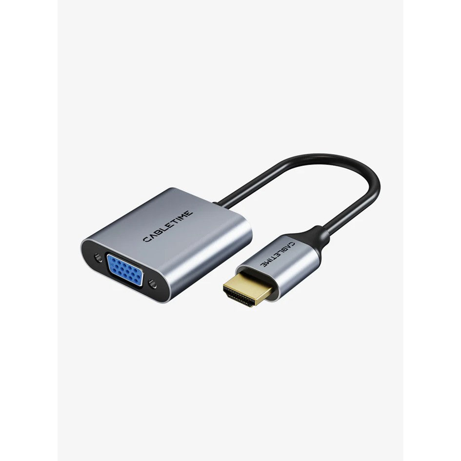 HDMI Male to VGA HD15 Female Adapter / Cabletime HDMI to VGA ACP-CP53G Aluminum Alloy
