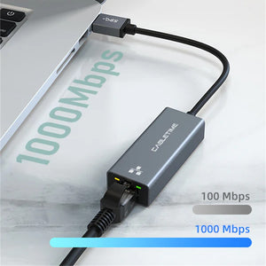 USB 3.0 to Gigabit Ethernet Adapter 1000Mbps RJ45 Cabletime