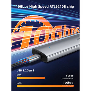 USB3.1 Gen2 TypeC to NVME M.2 10Gbps SSD PCIE Enclosure by Cabletime