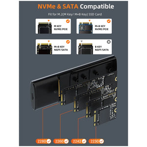 USB3.1 Gen2 TypeC to NVME M.2 10Gbps SSD PCIE Enclosure by Cabletime