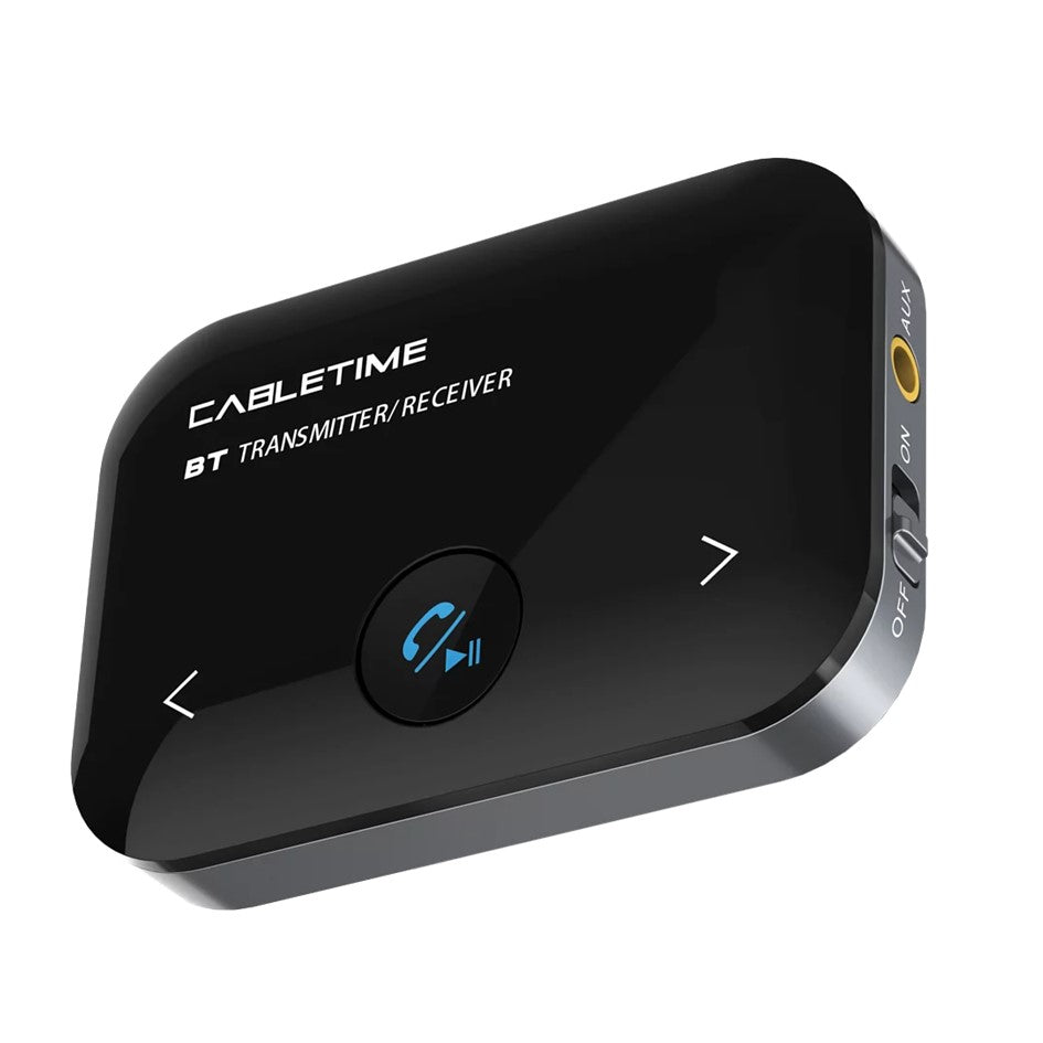 CABLETIME Bluetooth 5.0 Transmitter & Receiver 2-in-1 Wireless Audio Adapter / Support Distance up to 10Meter