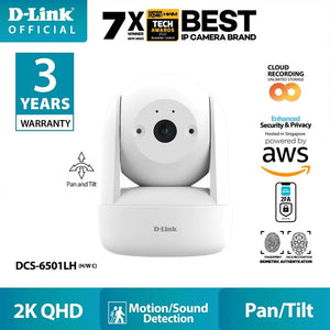 D-link DCS-6501LH Type C  (H/W C) 3MP 2K QHD PTZ Security IP Camera with mounting bracket -Auto track Motion, Biometric