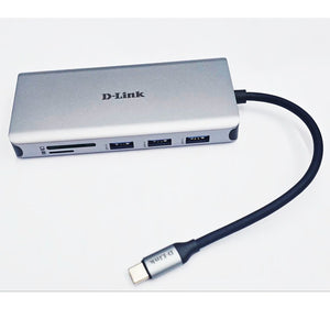 D-Link DUB-M1150 (11 IN 1) USB-C Docking Hub Type C  to Ethernet , USB-C PD 100W, 3x USB3.0 ,HDMI 4K, VGA,3.5MM Audio Port , SD and Micro SD Card Slot