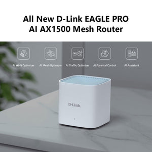 D-Link Eagle Pro AI Wireless AX1500 Wifi 6 Mesh Router System with AI Parental control - M15 (3 Pack) | CSA Approved
