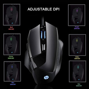 HP G200 Backlit USB Wired Gaming Mouse, Customizable Buttons up to 4000 DPI