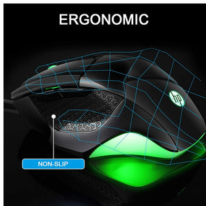 HP G200 Backlit USB Wired Gaming Mouse, Customizable Buttons up to 4000 DPI