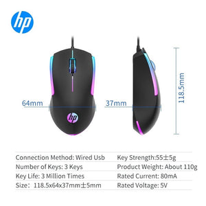 HP M160 USB Wired Gaming Mouse , High performance Optical Tracking Mouse