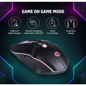 HP M270 USB Wired Gaming Mouse , High performance Optical Tracking Mouse 2400 DPI