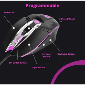 HP M270 USB Wired Gaming Mouse , High performance Optical Tracking Mouse 2400 DPI