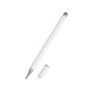 Universal Smart Tablet Phone Touch Pen  Capacitive Stylus Disk Silicone 2-in-1 dual Purpose Stylus JB02 White for IOS and Android Device