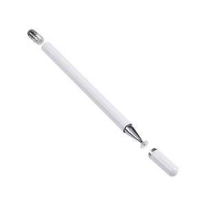 Universal Smart Tablet Phone Touch Pen  Capacitive Stylus Disk Silicone 2-in-1 dual Purpose Stylus JB02 White for IOS and Android Device