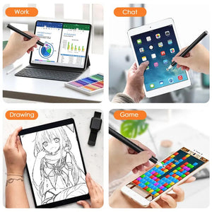 Universal Smart Tablet Phone Touch Pen  Capacitive Stylus Disk Silicone 2-in-1 dual Purpose Stylus JB02 White for IOS and Android Device