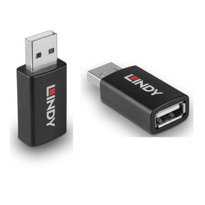 Lindy USB 2.0 Type A To A Data Blocker with Battery charging 1.2 ( USB Type A Male to A Female) # 71263