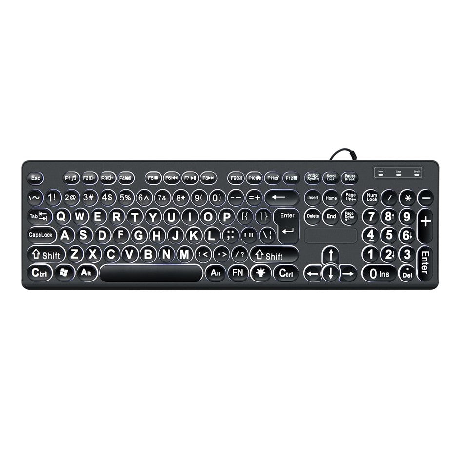Key Keyborad Letters Large Letter Print Keyboard / Big Letter Keyboard Print MC-K315 USb Wi ...