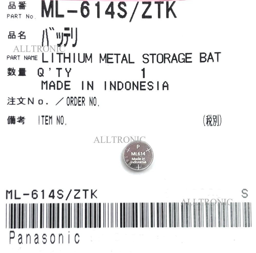 Battery Non-rechargeable Lithium 3V ML614 / ML614S for Panasonic Camcorder