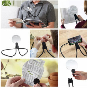 Hands Free Magnifying Glass For Neck Wear/ 3X Magnification Magnifier for Reading  Sewing Cross Stitch Repair Inspection