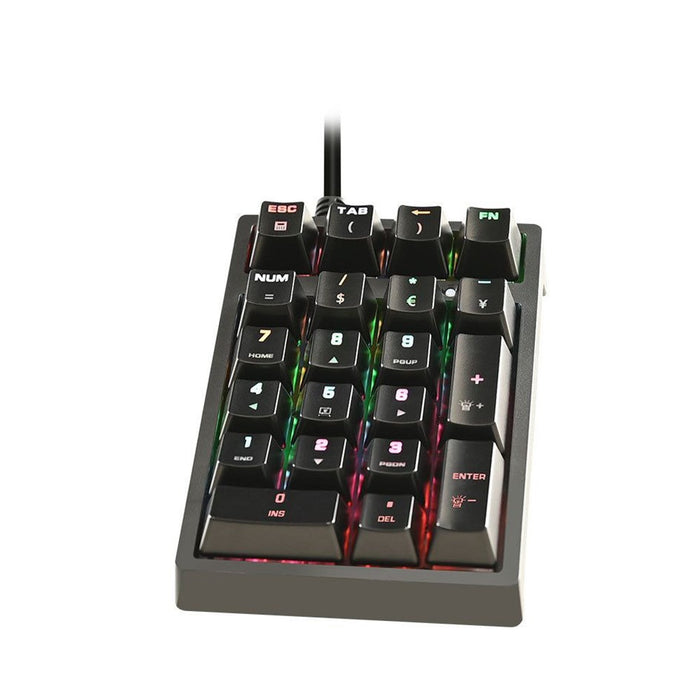 Mechanical USB Wired Numeric Keypad with LED Backlit and Calculator Function / Mechanical Number Pad K21