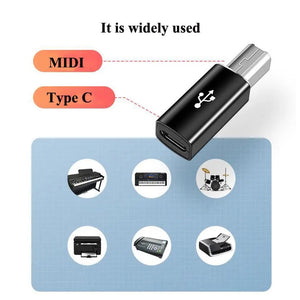 USB Type C to MIDI USB B Connector  / Type C Female  to MIDI Male Adaptor