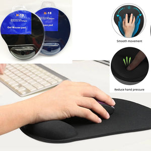 Antislip Ergonomic Mousepad with wristrest / Mouse Pad H18 Black / H-18 Blue  / Mid size 21x25cm