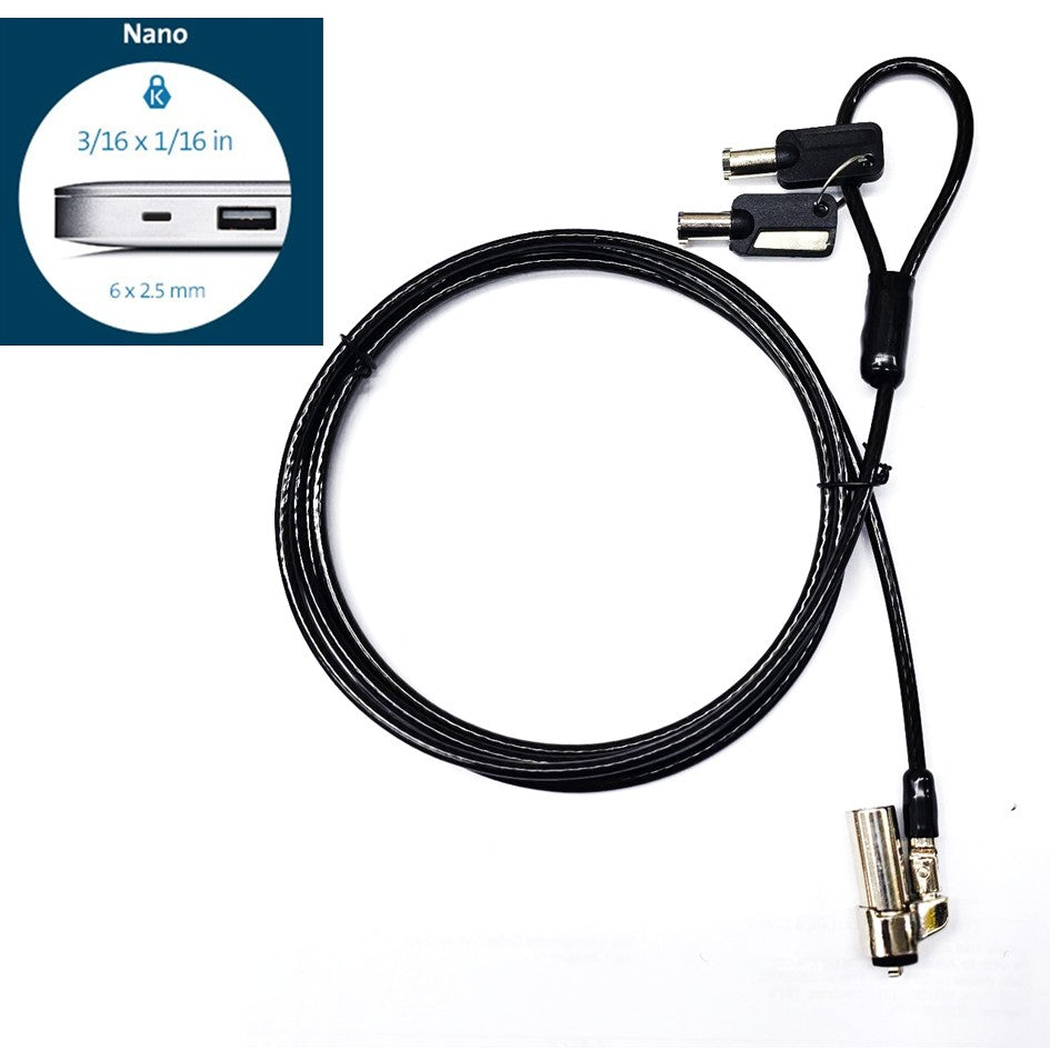 Nano Lock  Notebook Security Cable / Nano Key Lock / Nano Number Lock for Laptop 6x2.5mm