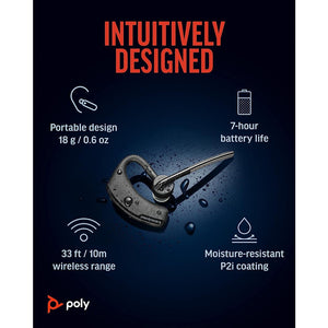 Poly Plantronics Voyager Legend Wireless Headset / Single Ear Bluetooth w/Noise Cancelling Mic /Advance Noise Reduction