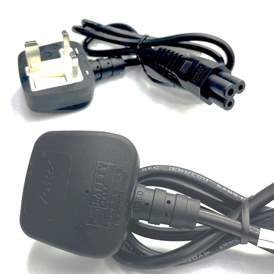 Power Cord 3Pin UK to C5 (Notebook) 1Meter Volex with Safety Approved