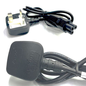 Power Cord 3Pin UK to C5 (Notebook) 1Meter Volex with Safety Approved Mark