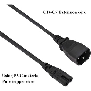 C14 to C7 2Meter Power Cable / IEC320 C14 to C07 Figure 8 Cable