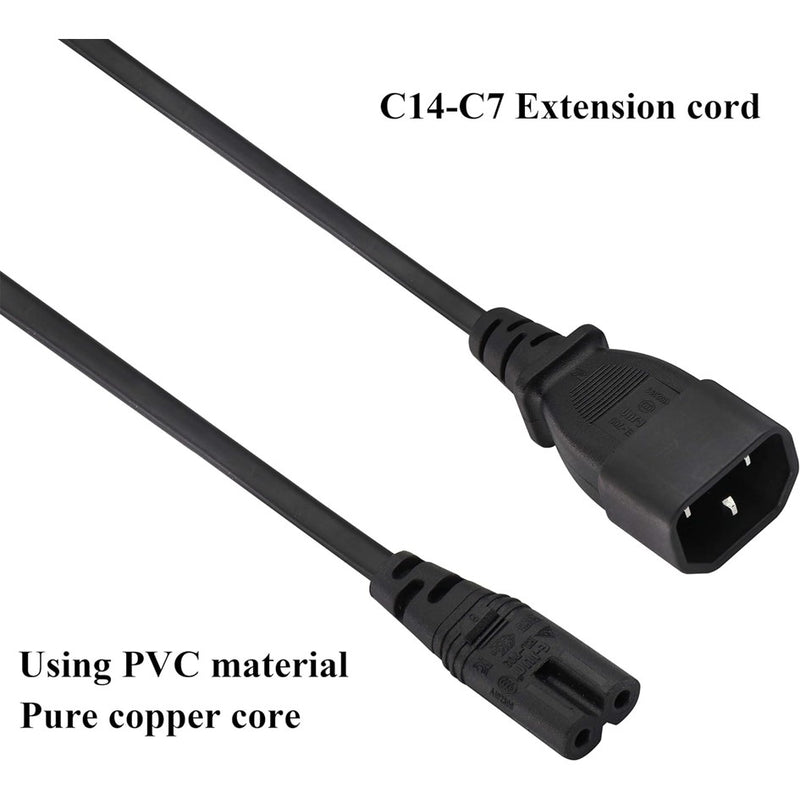 Power Cord C14 to C7 2Meter IEC320 C14 to C07 Figure 8 Cable ...