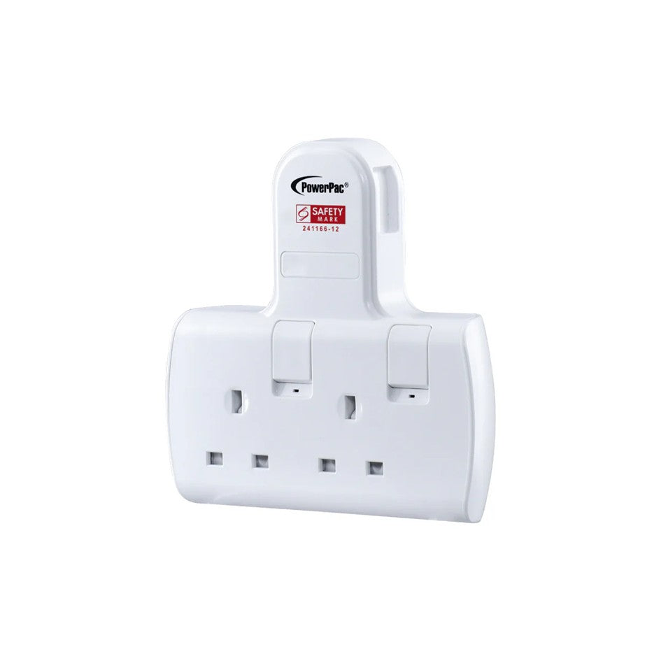Powerpac 2 Way Socket Extension / 2W Adapter / 2Way Multi plug Extension Adaptor PP272WH