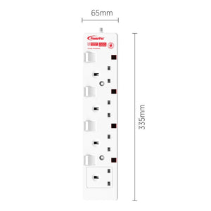 Powerpac 4 Way 6 Meter Power Socket Extension Safty Approved PP6884Nafety Pp6884N