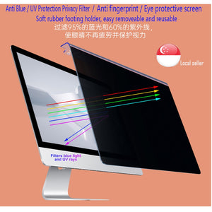 Privacy Screen Filter 14 /14.1/15.6/21.5/23.8/ 24 inch with UV Eye Protection Anti Glare Anti-Peeping  Anti Scratch Acrylic adjustable removable reusable nail holder / Suitable for laptop  notebook monitor Screen Protector privacy filter