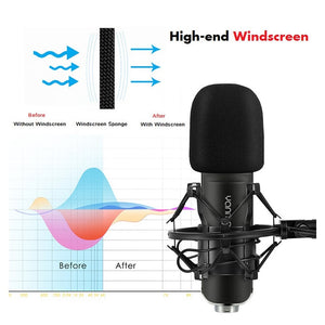 High Quality Recording Microphone Q8 with 3.5MM Audio Jack + Adjustable Shock Mount for PC Desktop Laptop Suitable for Singing / Conferencing