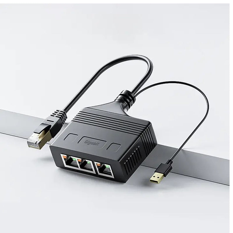 RJ45 Cable Adapter to 4 Female RJ45 Ethernet Splitter support up to 10 ...