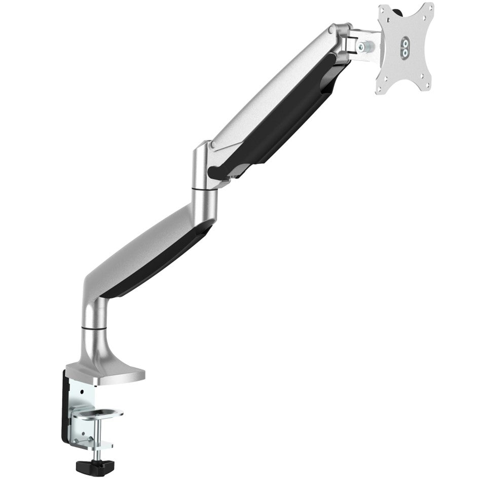 StarTech Desk Mount Monitor Arm - Heavy Duty Ergonomic VESA Monitor Arm - Single 32" (19.8lb/9kg) Display - Full Motion, Height Adjustable, Articulating - Aluminum - C-Clamp/Grommet - Silver