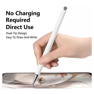 Universal Smart Tablet Phone Touch Pen  Capacitive Stylus Disk Silicone 3-in-1 Magnetic Stylus JB09 White for IOS and Android Device