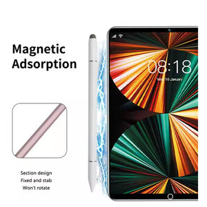 Universal Smart Tablet Phone Touch Pen  Capacitive Stylus Disk Silicone 3-in-1 Magnetic Stylus JB09 White for IOS and Android Device