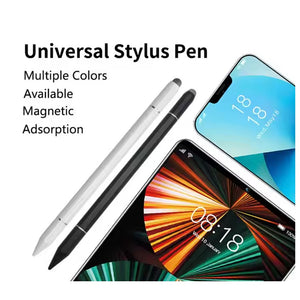 Universal Smart Tablet Phone Touch Pen  Capacitive Stylus Disk Silicone 3-in-1 Magnetic Stylus JB09 White for IOS and Android Device