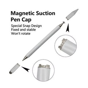 Universal Smart Tablet Phone Touch Pen  Capacitive Stylus Disk Silicone 3-in-1 Magnetic Stylus JB09 White for IOS and Android Device