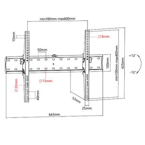 TV Tilting Wall Mount Bracket  for 37" - 70" TV