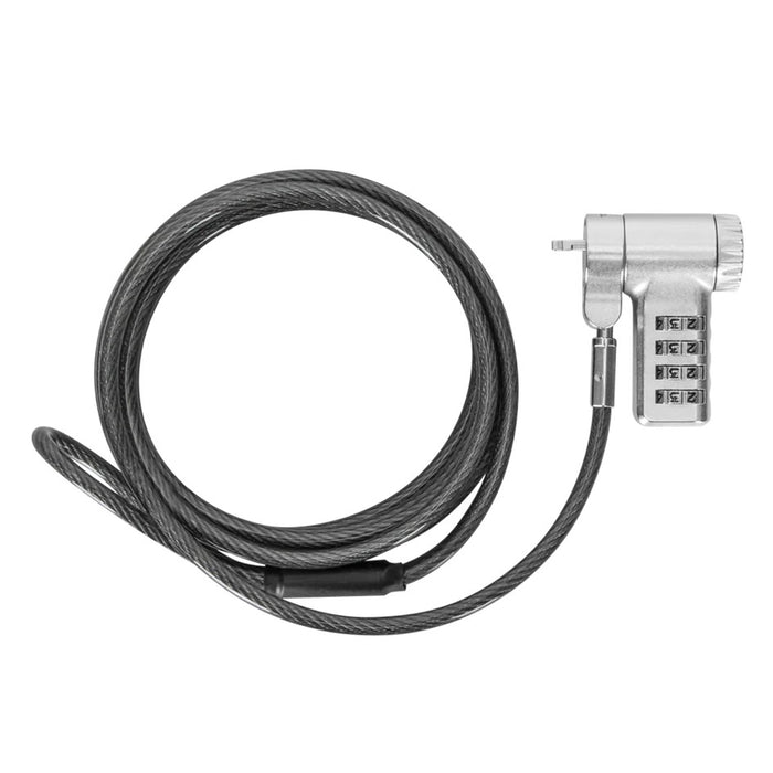 Targus Defcon Universal 3-in-1 Cable Lock Model: ASP96RGL/ Kensington®T-BarTM lock slots, Kensington® Nano lock slots, and Noble® WEDGELOCK® wedge-shaped lock slots